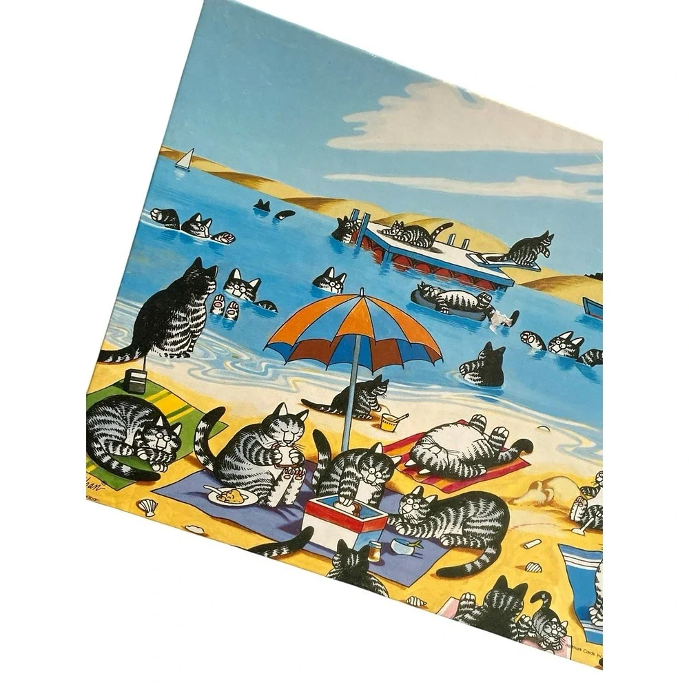 1984 SPRINGBOK The Cat Days Of Summer Jigsaw Puzzle B. Kliban 500 pcs Complete